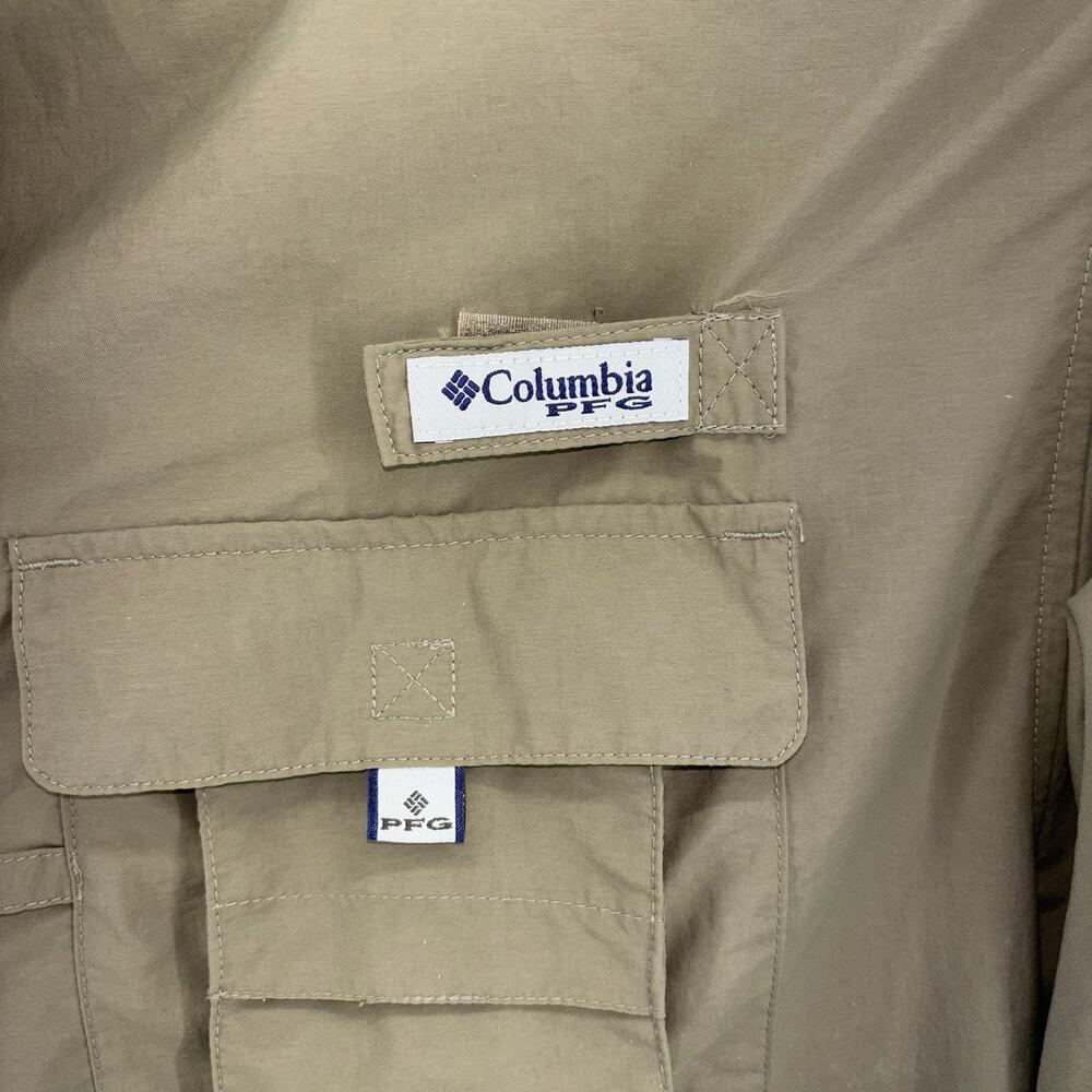 Columbia PFG Omni-Shade Shirt Men's Size XL/TG Tan Nylon Vented Fishing - Picture 2 of 8